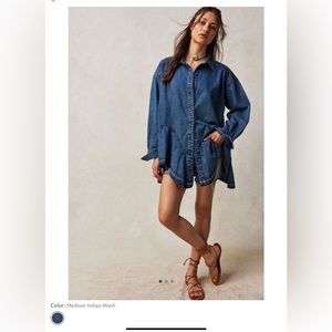 NWT free people freya denim top- small